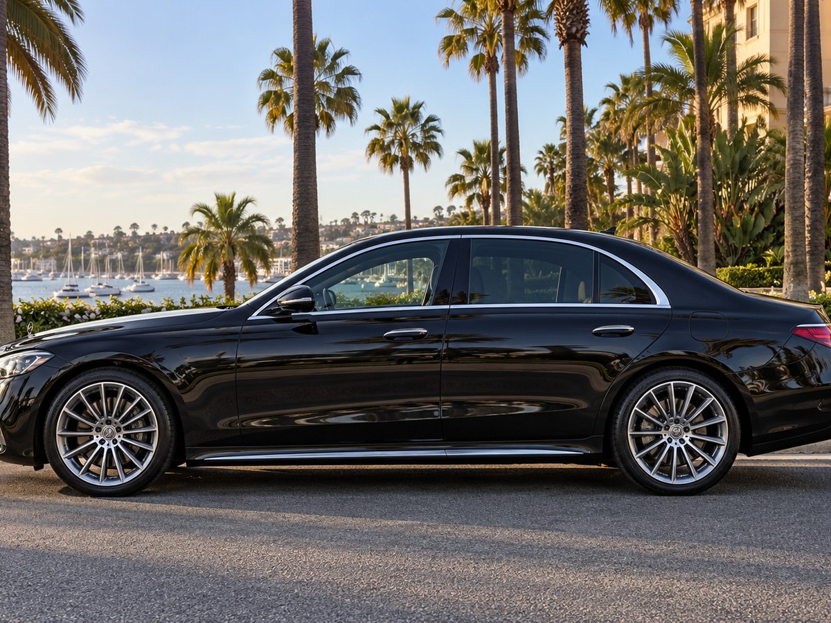 The S 500 in profile on the Orange County coast